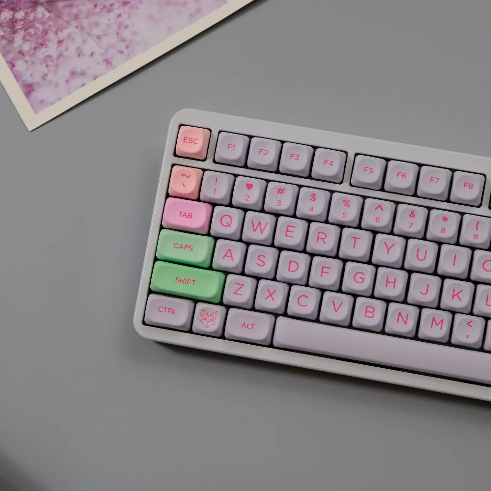 132 touches Bizarre Keycaps XOA MOA profil multicolore rond PBT Keycap colorant sous pour MX clavier mécanique F75 87 61 66 96 98 108