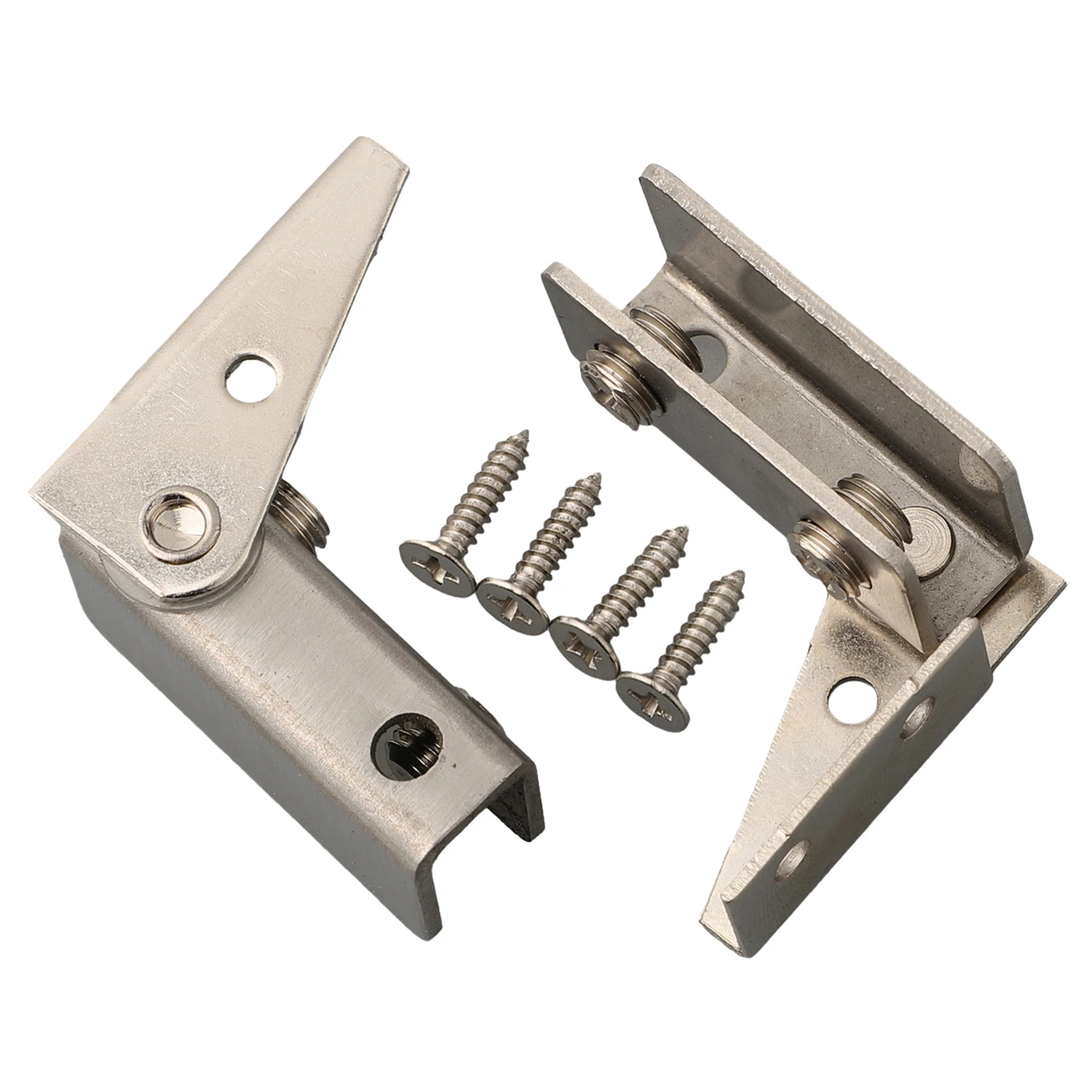2Pcs Nonperforated Glass Door Hinge for Glass Fixtures Reliable Stainless Steel Construction for Cabinets and Fish Tanks