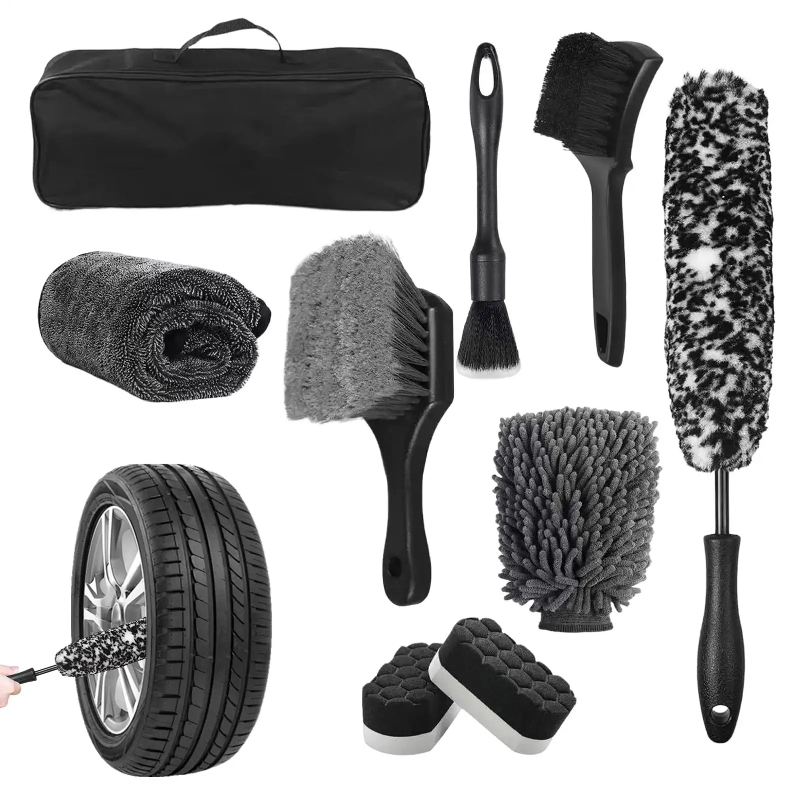 

Щетка для чистки колес автомобиля с удобной ручкой, для путешествий, поездок на дорогах, для грузовиков, фургонов, седанов, внедорожников, автодомов