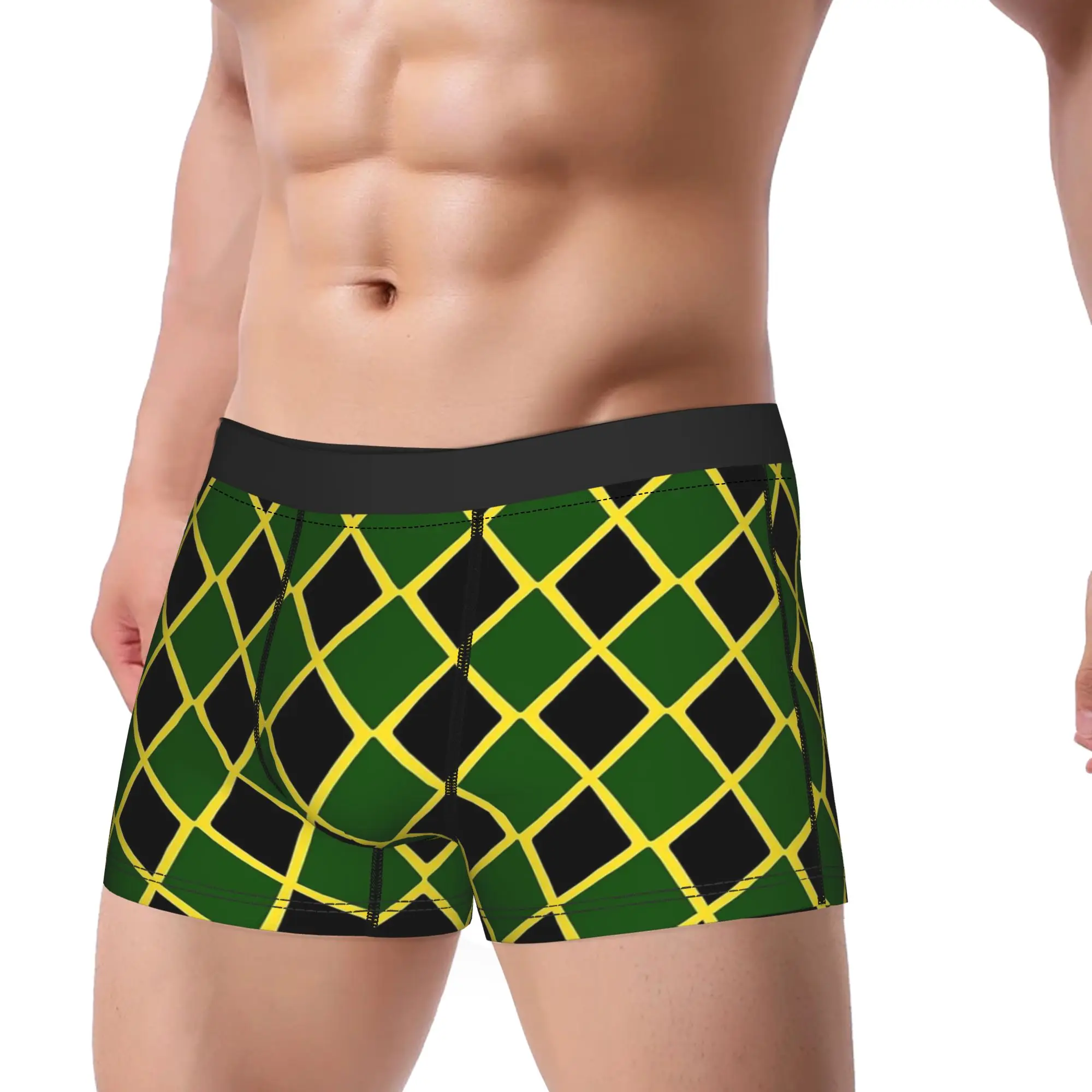 Jamaica Flag Boxer Brief  Underwear Trenky Men Funny Trunk Pattern Plus Size Panties