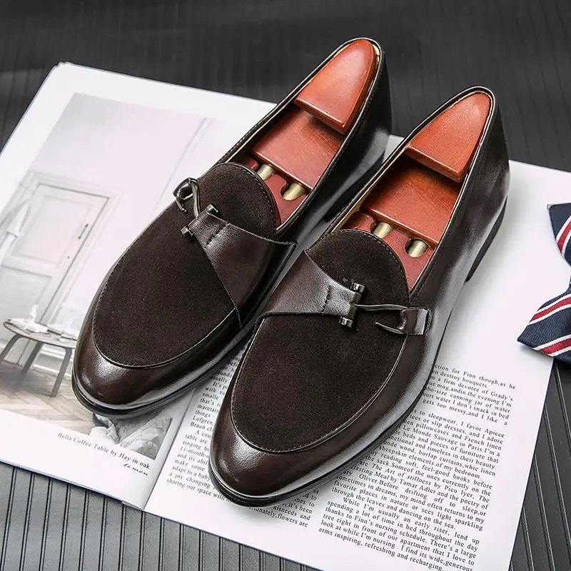 Derby-Chaussures décontractées en cuir pour hommes, chaussures à plateforme noire, robe d'affaires britannique, fête, mariage, nouveau