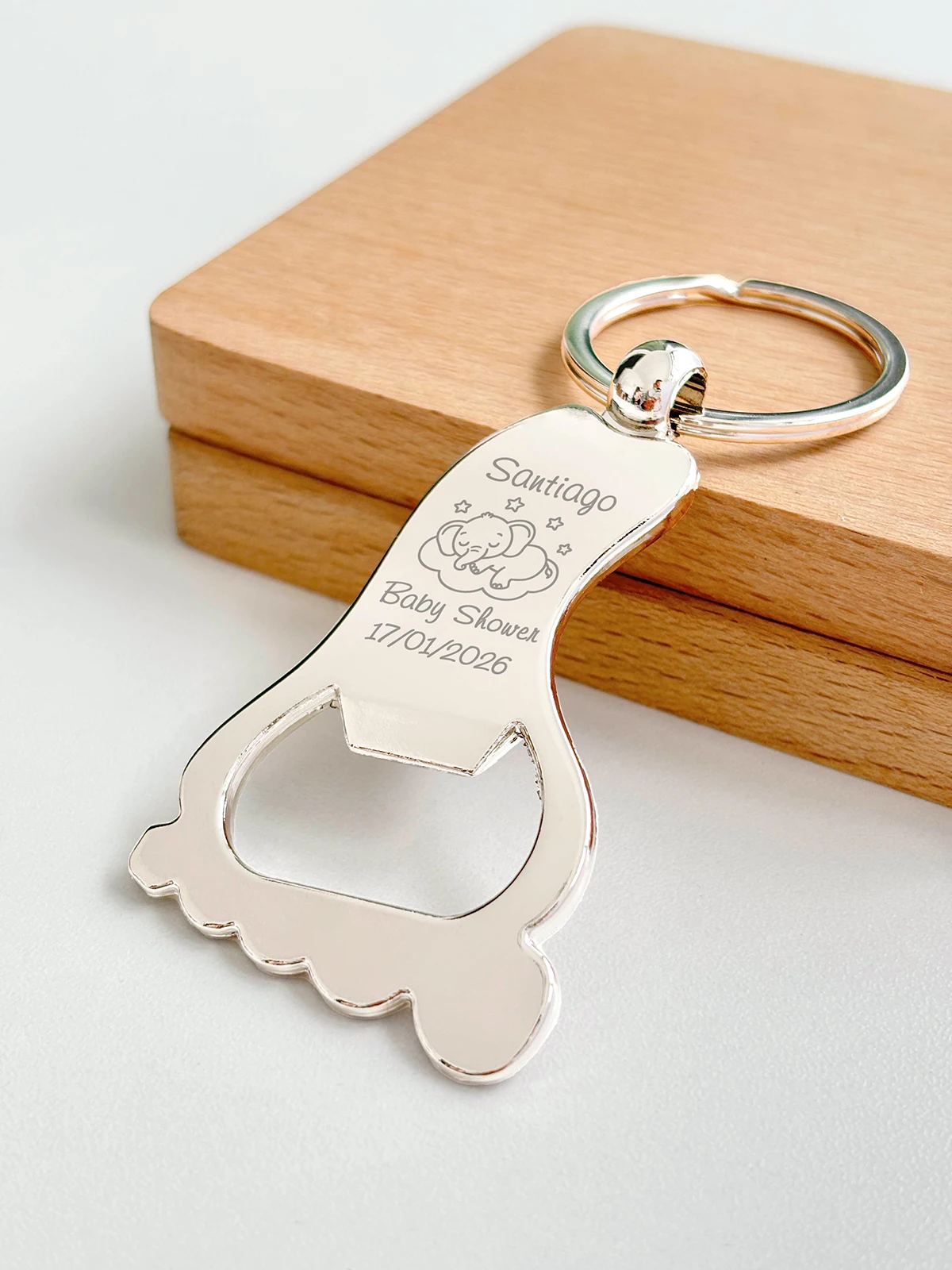 Baptism Gift for Guest Baby Christening Souvenir Personalized Foot Shaped Keychain Bottle Opener 1st Birthday Party Favor