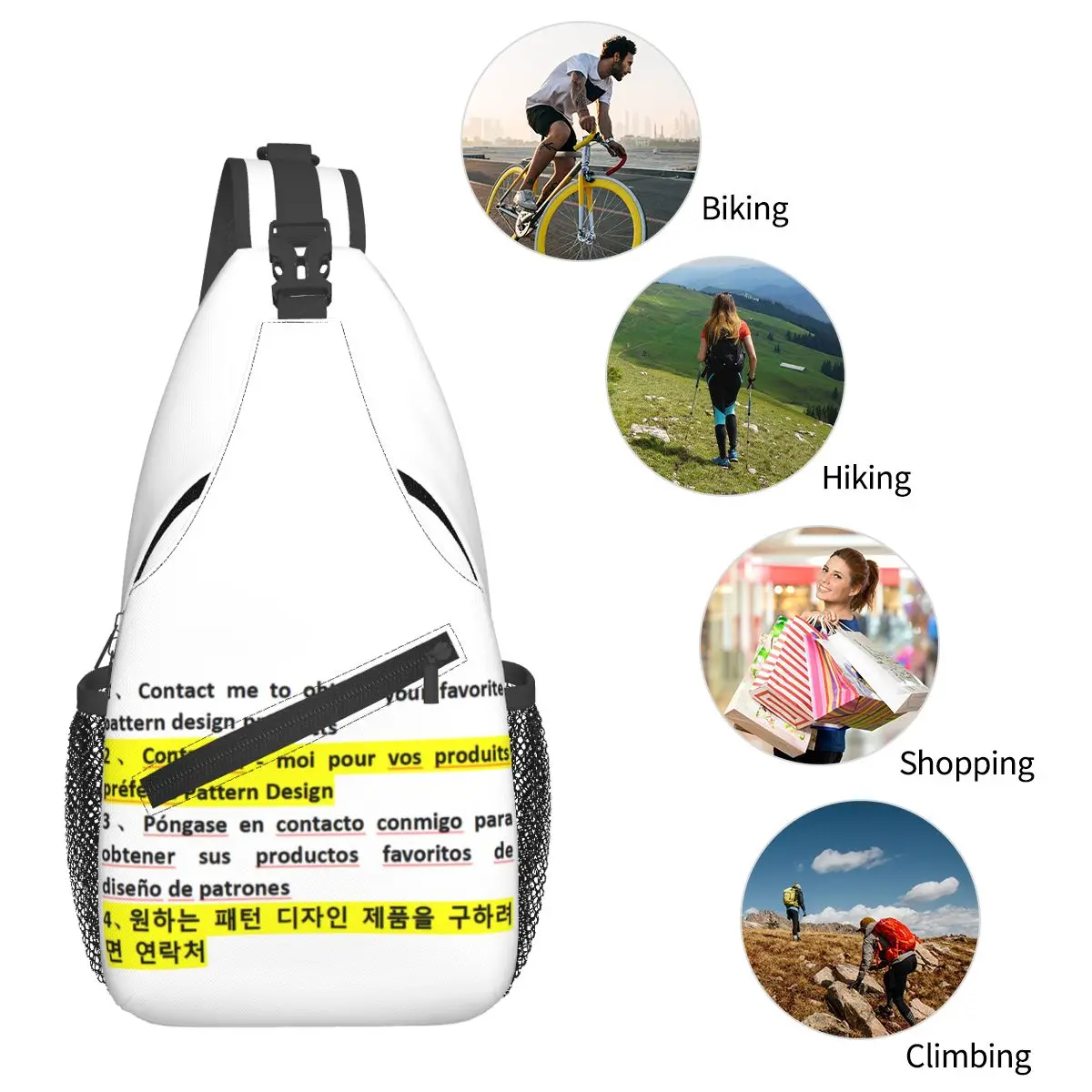 Customized Sling Backpack Sling Bag Hiking Travel Chest Bag Daypack Men'S Fashion Crossbody Backpack Shoulder Bag Pouch