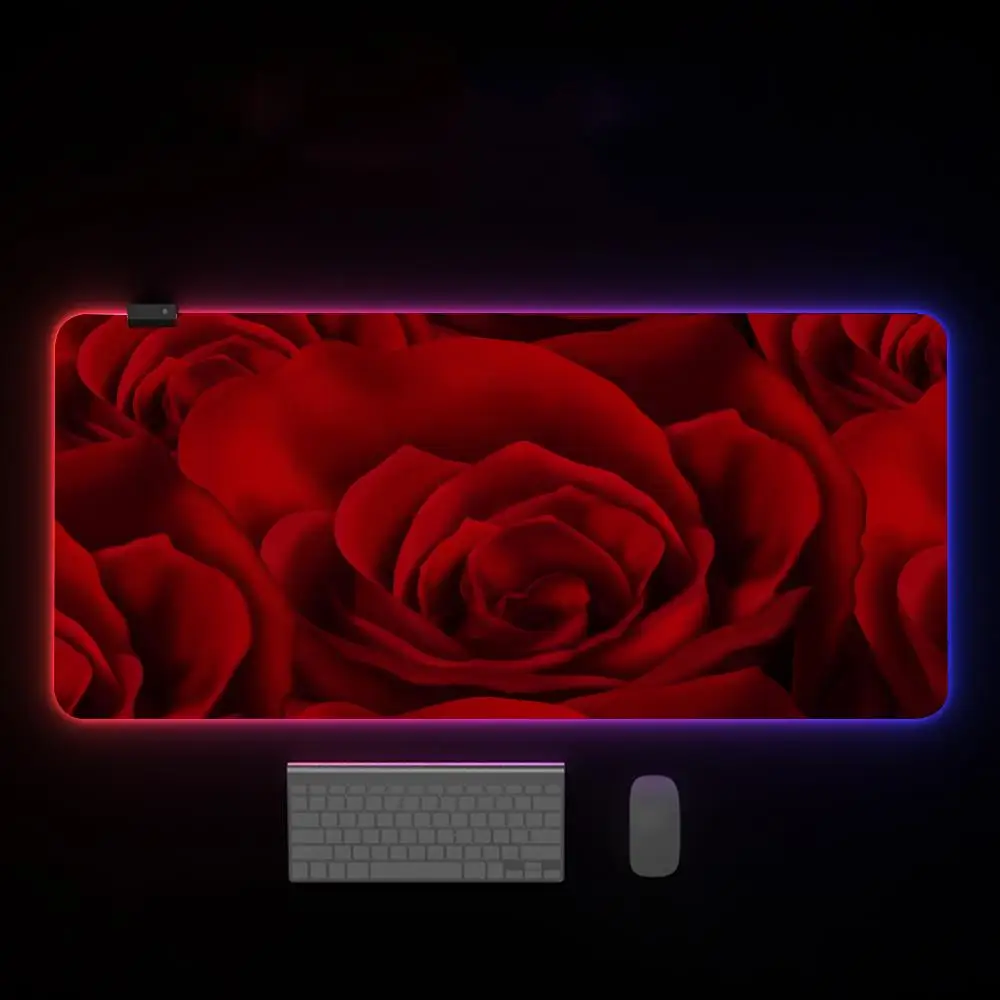 

Love Red Roses Mouse 800x400mm Pad Mouse Pad With Backlight Deskmat Anime Mousepad PS4 Gamer Desk Computer Mouse Pad