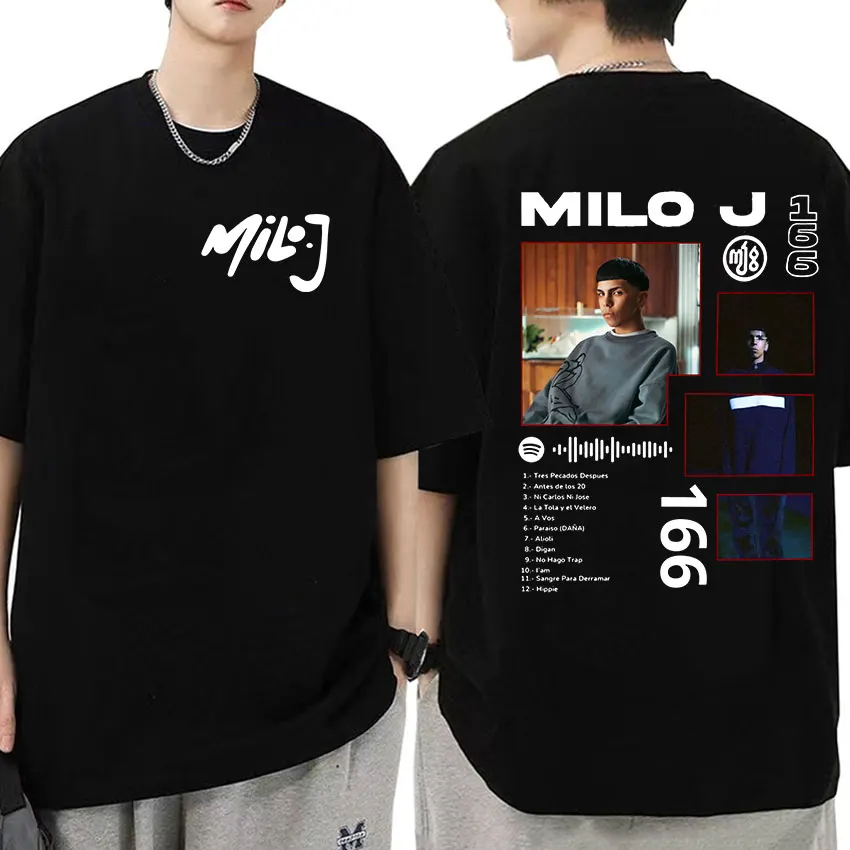 Rapper Milo J 166 Music Album T Shirt Men Women Hip Hop Oversized Cotton T-shirts Y2k Harajuku Vintage Fashion TShirt Streetwear