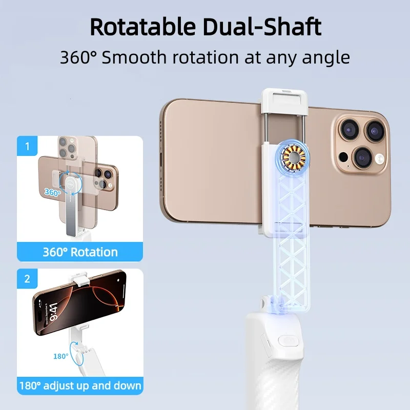 Trépied perche à Selfie Portable avec télécommande Bluetooth, support de téléphone réglable pour le Streaming et le vlog en direct, support de bureau Compact ‌