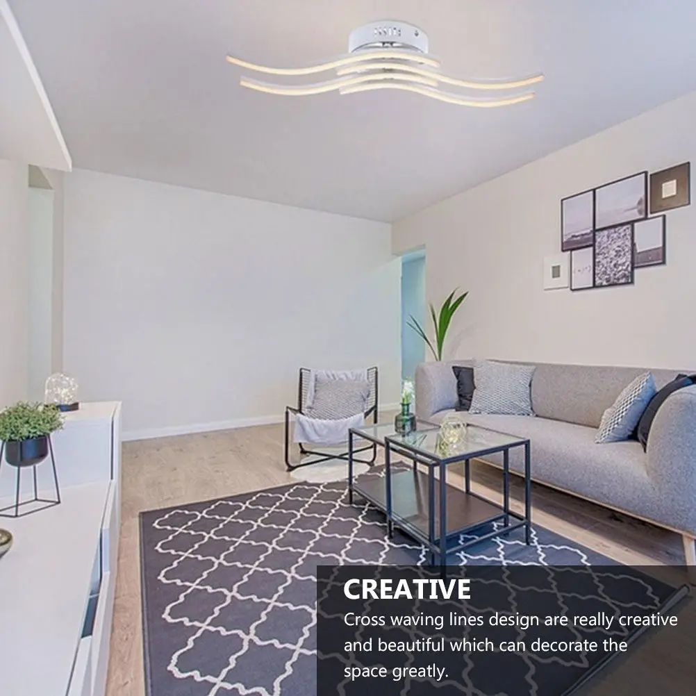 1-個波形天井ランプ-led-アクリルパネルアルミ照明器具屋内照明寝室リビングルームホテルロビー用