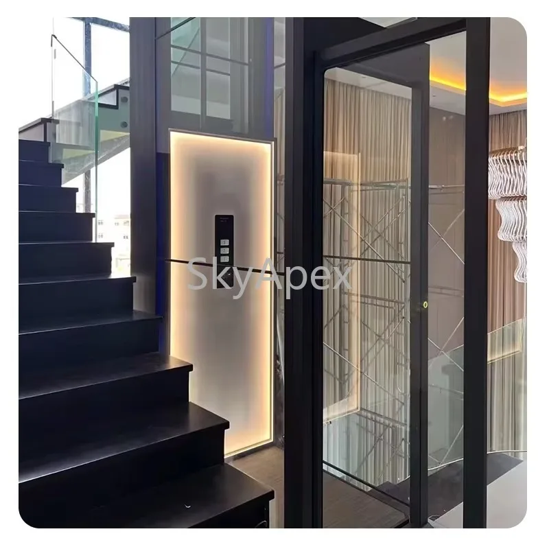 Customizable Hydraulic Traction Knapsack Lift Platform Small Villa Home Elevator Safety Quiet 300KG CE Cert Easy Install  Indoor