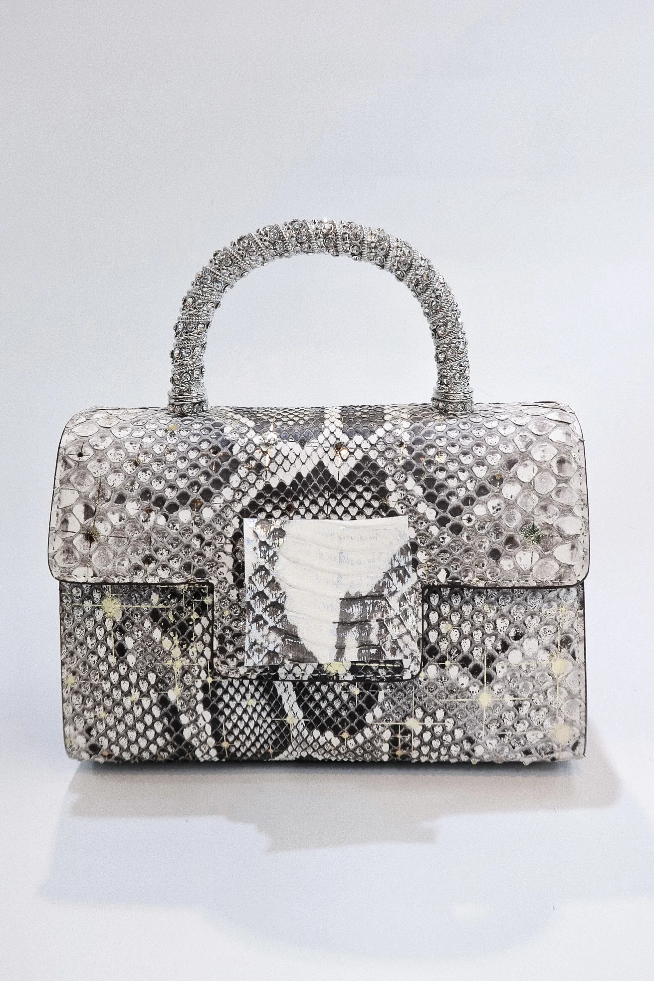 2024NewStyleSpringSummerDiamondGenuineSnakeskinLeatherWomen'sBagFemale'sBag