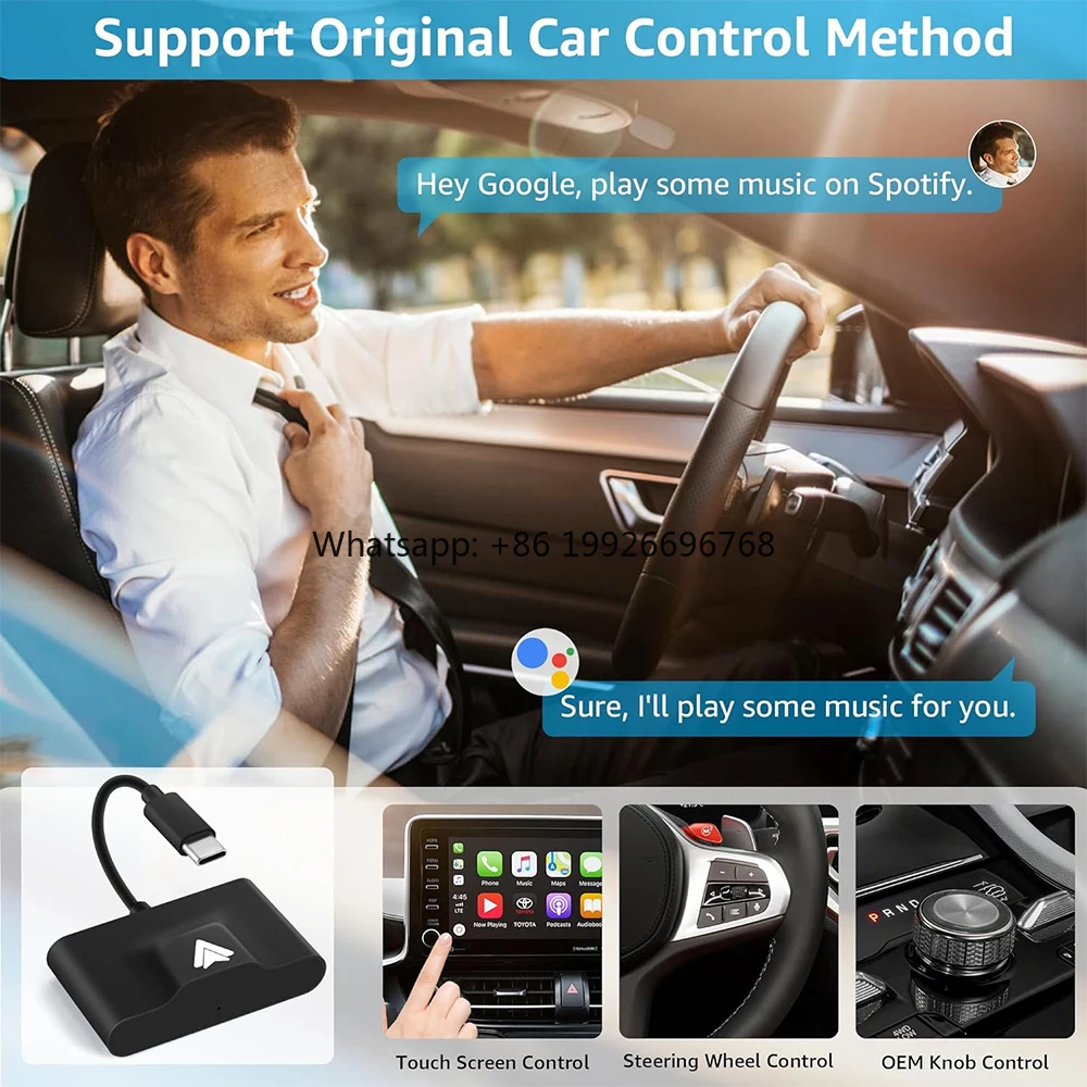 

Android Auto Wireless Adapter for OEM Factory Wired Auto USB C Android CarPlay Car Adapter Android Auto Car Play Dongle manufact