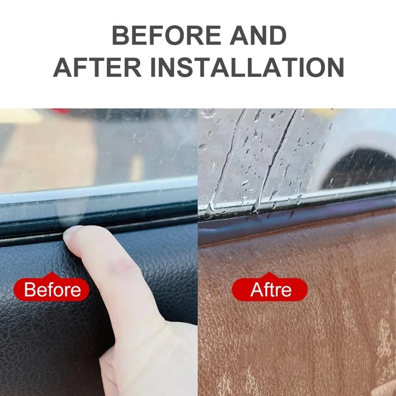 Car Window Seal Strip Rubber Side Window Gap Filler Noise Insulation Waterproof Windproof 7-Shape Sealing Strips for Car