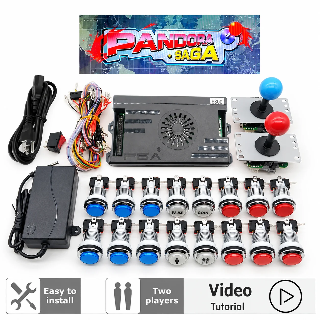 Arcade Cabinet Diy Kit 2 Player - Zestaw do samodzielnego montażu gry arcade