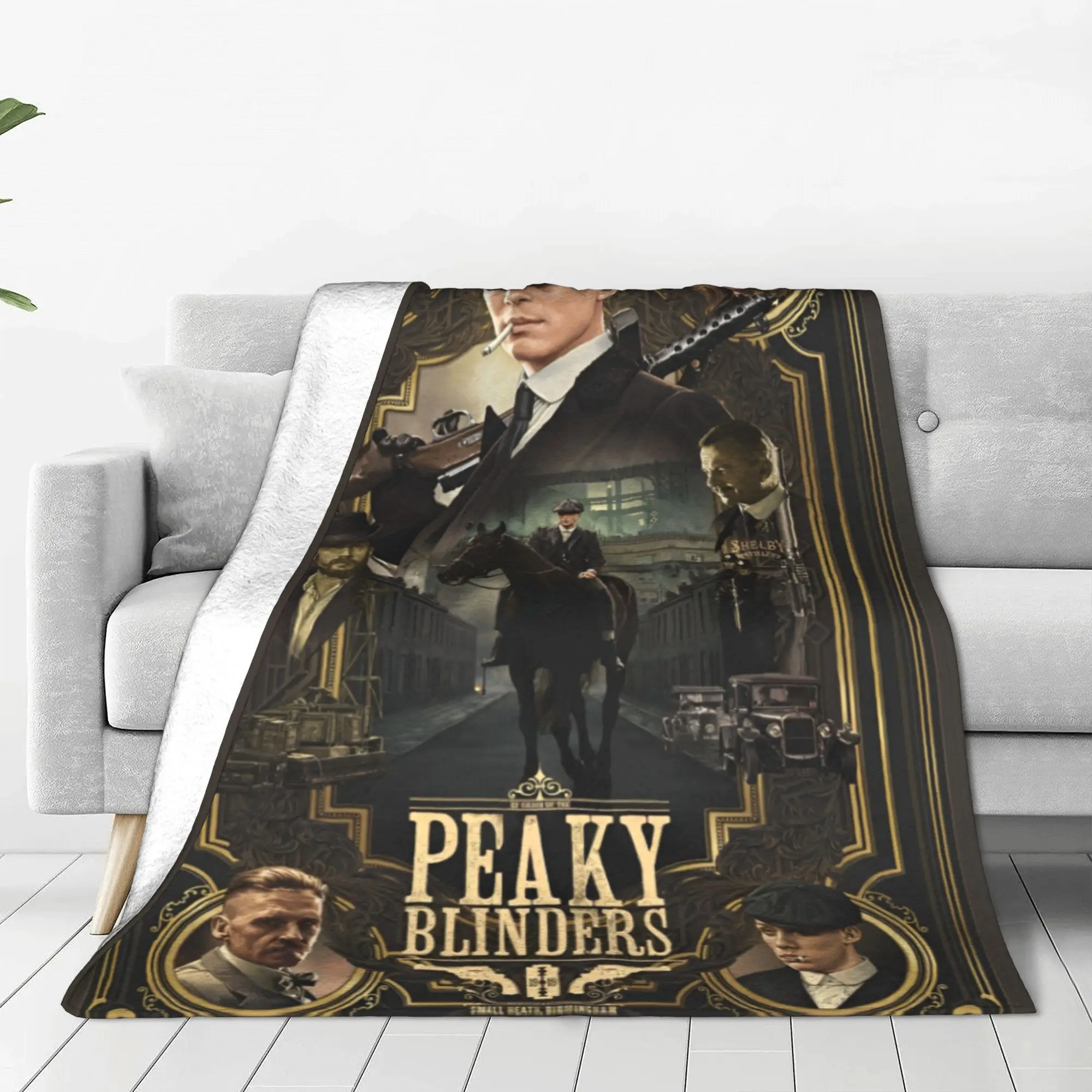 P-Peaky Blinders Tommy Shelby Blanket Flannel Winter TV Series Portable Lightweight Thin Throw Blanket for Sofa Bed Plush Quilt