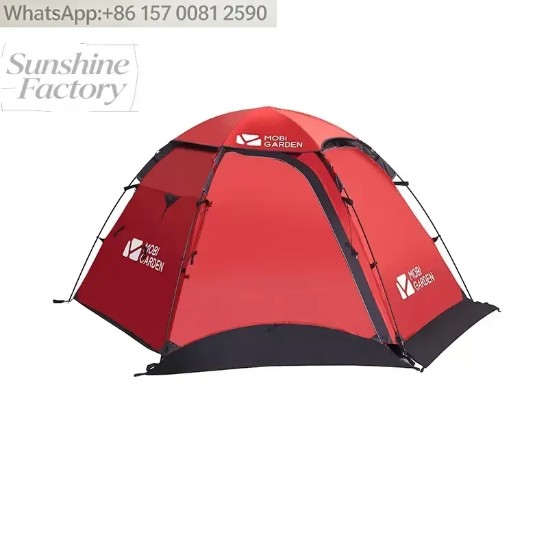 Mobi Garden Alpine Double-Person Rainstorm Sunscreen Storm Proof Thickened Climbing Tent 130 Tents in Black Forest for