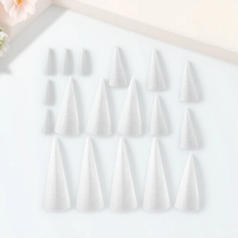 

20Pcs Unfinished Foams Cones DIY Hanging Decors for Xmas Teens Activities At Home School Foam Cone Christmas Tree