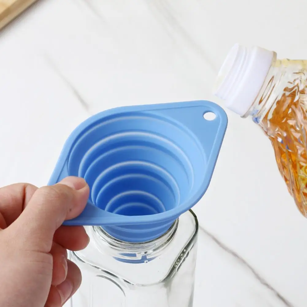 Food Grade Silicone Funnel Silicone Collapsible Funnel Set Mini Wide Mouth Kitchen Funnels for Bottles Space-saving Food Grade