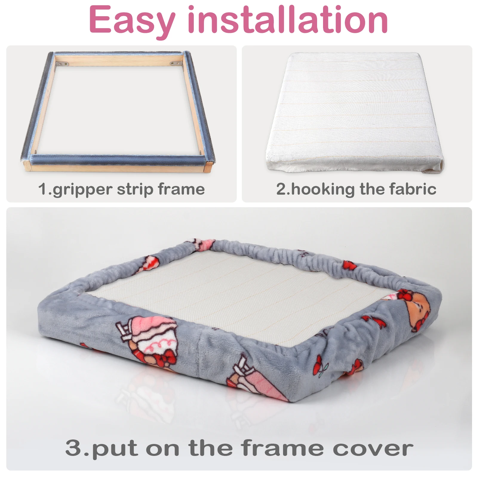 30CM Gripper Strip Embroidery Frame with Cover Punch Needle Cross Stitch DIY Sewing Accessory for Home Craft Workshop Tools