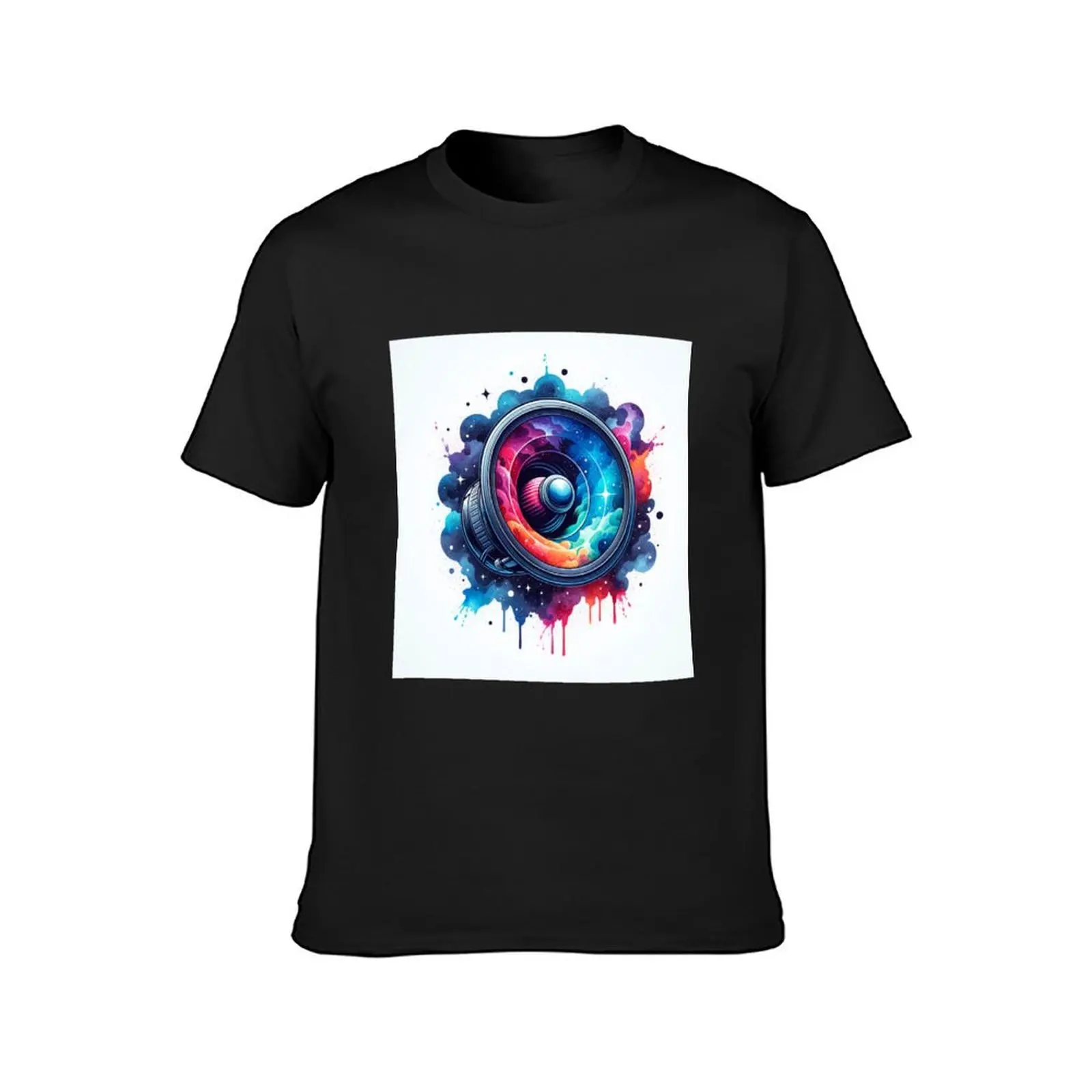 Cosmic Harmony: Abstract Space Soundwave Art Print T-Shirt hippie clothes oversized plain white t shirts men