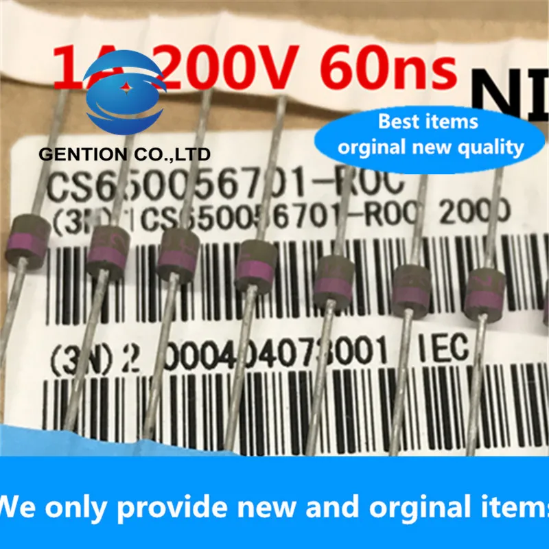 20PCS 100% New original 10ERB20-TA1B2 1A 200V ultra high speed 60ns diode R-1 NI inline