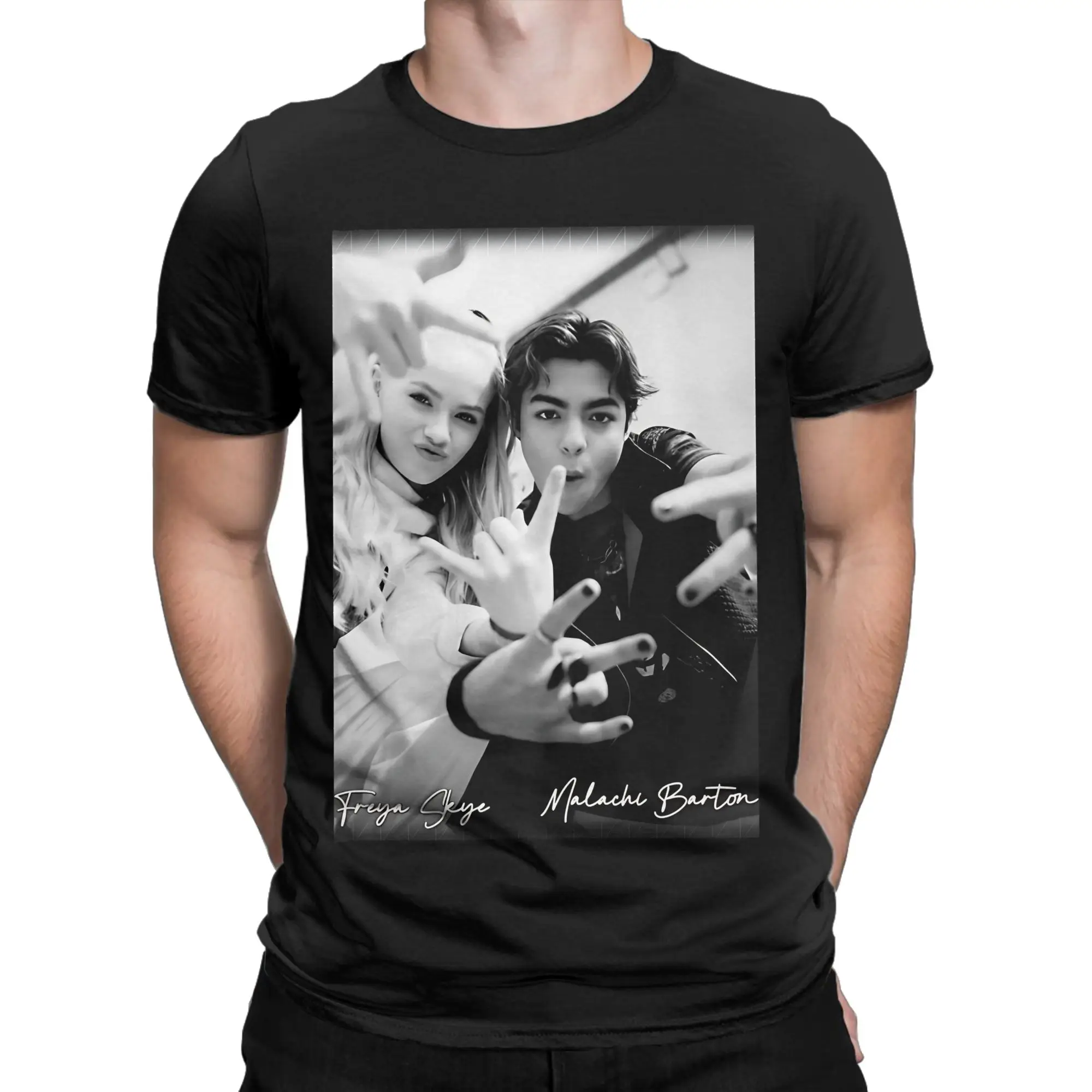 Malachi Barton & Freya Skye Vintage T-Shirt Beach  Pure Cotton T-Shirts For Men Hipster Casual Tee Shirt Short-Sleeved Y2K Tops