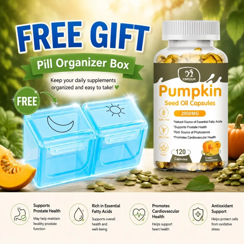

Pumpkin Seed Oil Capsules, with Pure Cucurbita Pepo, Vegetable Glycerin, Support Prostate Health & Bladder Comfort, for Adult