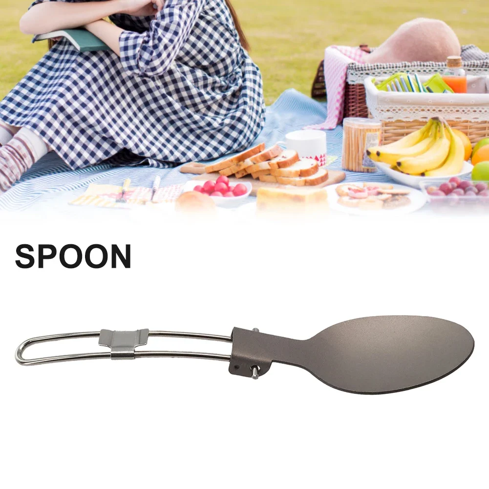 

Folded Flatware Folding Spoon Spoon Spork Titanium Cookware Corrosion Resistance Light Weight Outdoor Tableware