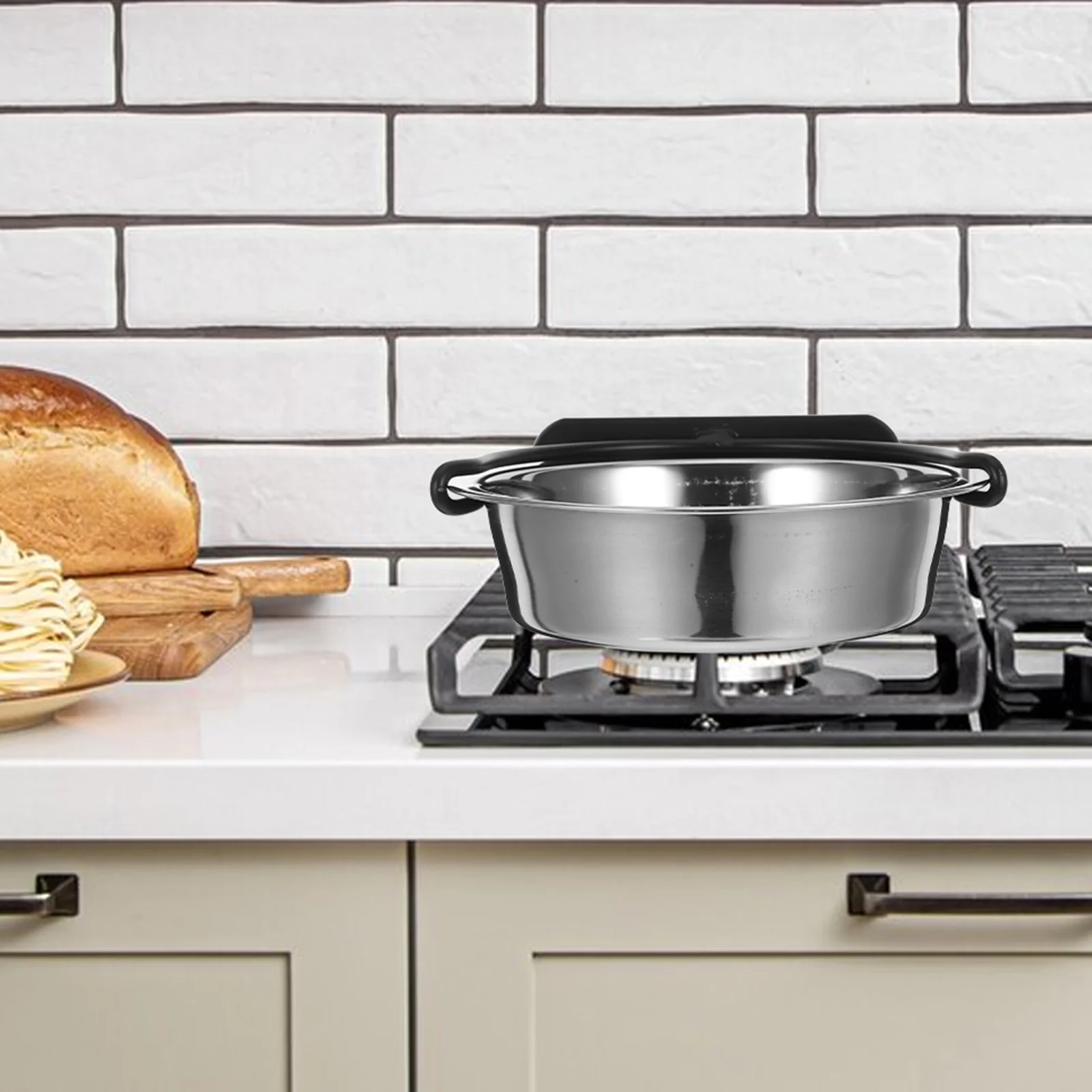 

Stainless Steel Bowl With Detachable Iron Clip Shatterproof Mixing Serving Bowl For Kitchen Cooking Salad Fruit