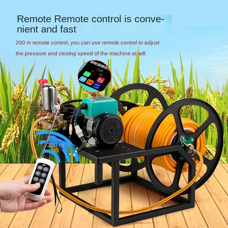 YY Automatic Winding Tube Sprayer High Pressure 48v60v Electric Hose Reel Agricultural