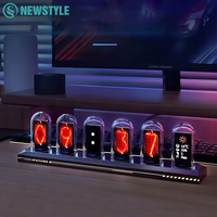 Nixie Tube Clock Glow RGB LED IPS Colour Screen Digital Clock DIY Analog Digital Tube Night lights APP Control Gaming Room Decor