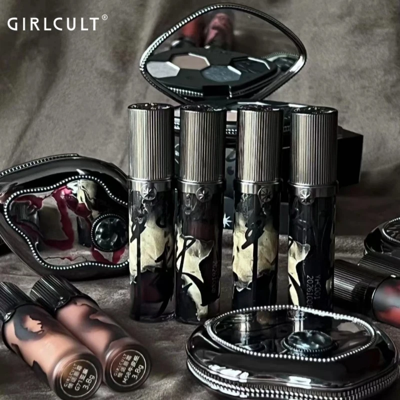 Girlcult  New Dark lipstick Romance Lip Cream Fine Shimmer Nude Non-Stick Lip Glaze Liquid Lipstick Matte Aromatic Indulgence