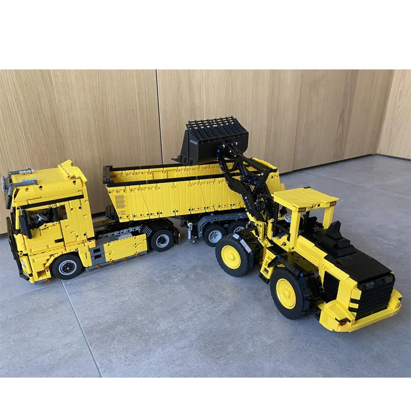 

MOC-64106Новый грузовой колесный погрузчик, экскаватор, строительные блоки, модель2351 деталей, MOC, креативные строительные блоки для мальчиков и детей на день рождения, игрушки, подарки