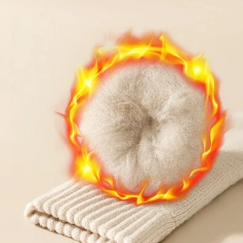 冬のサーマルソックス男性用厚みのあるフリース裏地ロングソックスカシミア感触保温防寒暖かい靴下アウトドアスキー