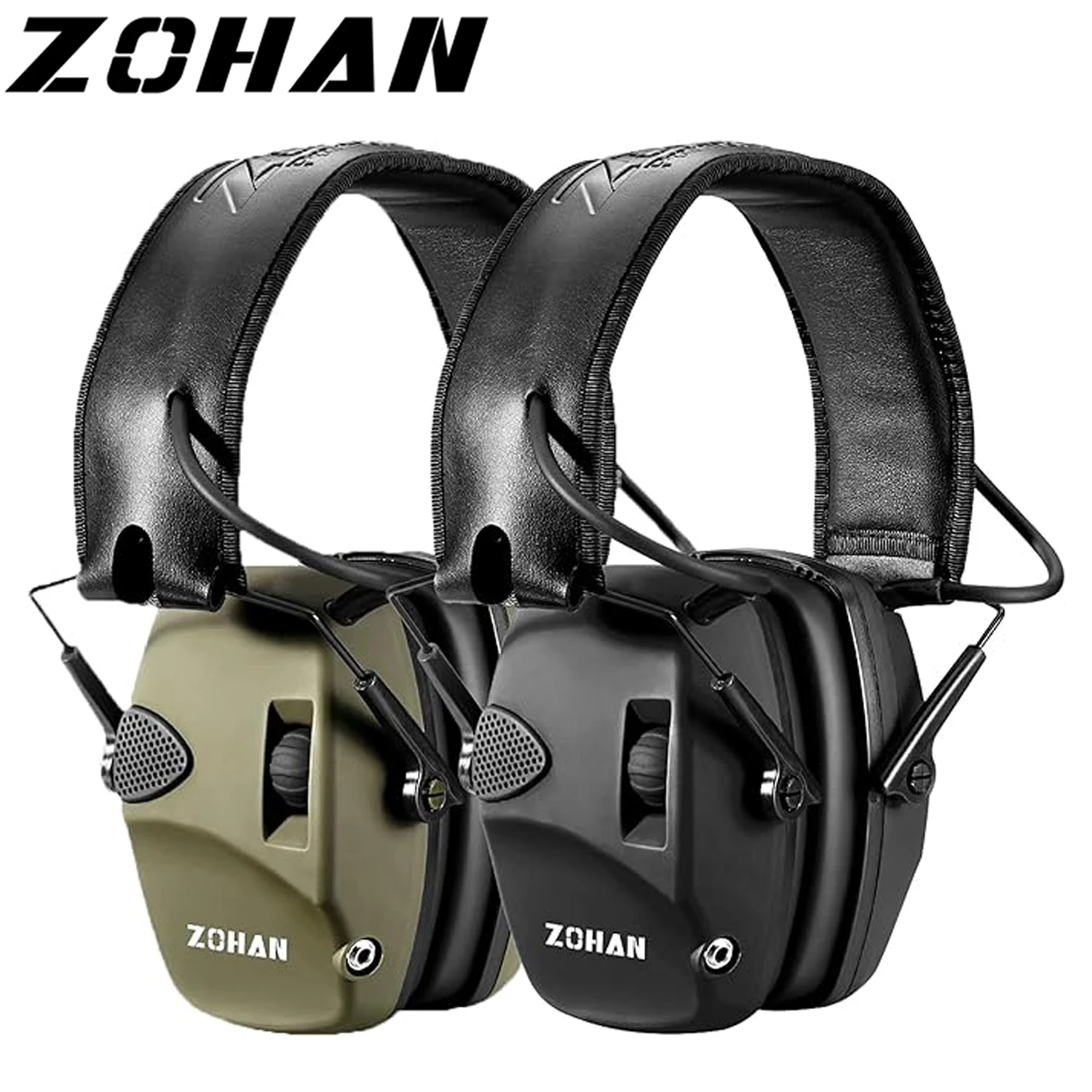 ZOHAN Earmuffs Active Headphones for Shooting Electronic Noise Hearing Protection Hunting Headset Foldable Ear Protecter