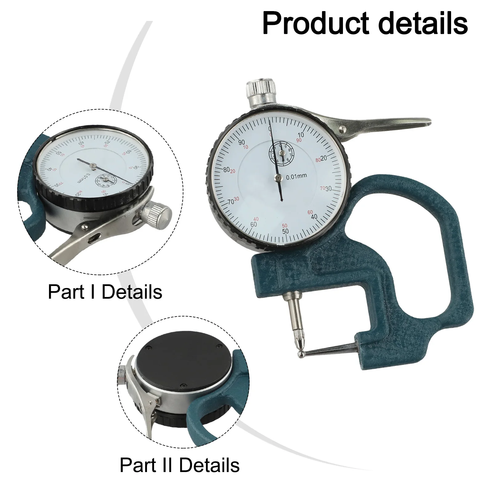 

Digital Thickness Gauge for Measuring Jewelry Leather Rubber Fabric Wire Paper Film and Metal Sheet with LCD Display