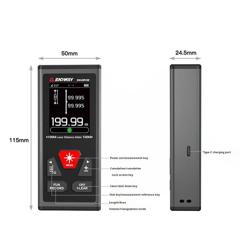 Lasers Ruler Measuring Tool For Accurate Room Measurement With Multiple Measurement Modes SW-DG60