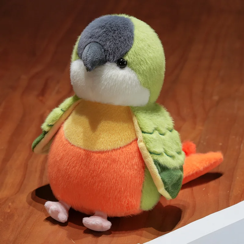25CM Kawaii Cartoon Simulation Anime Papagei Gefüllte Vogel Tier Plüsch Spielzeug kinder Nette Papagei Handgemachte Puppe Festival Geschenk – Detail 4