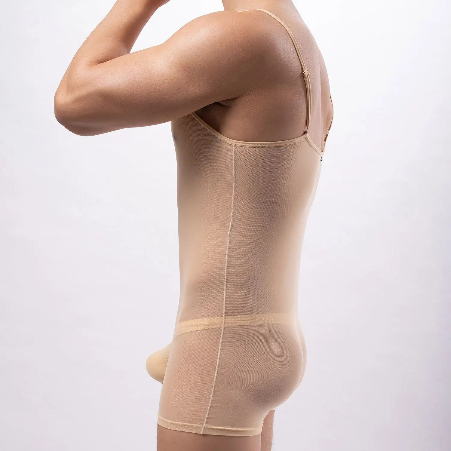 Summer Men's Sling One-Piece Mesh Vest See-through Penis Hole Panties Men's Sexy Lingerie Nightclub Gay Sissy Panties Long Johns