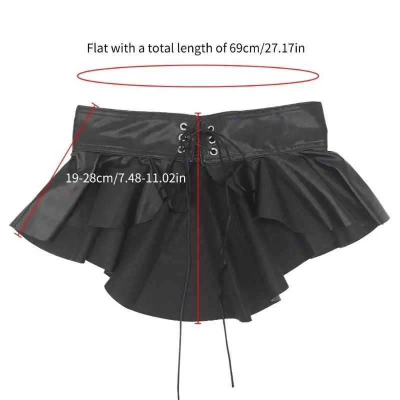 652F قابلة للتعديل حزام الخصر تنورة الخصر Cincher Pu Leather Belt Lady Faux Skirt Corset