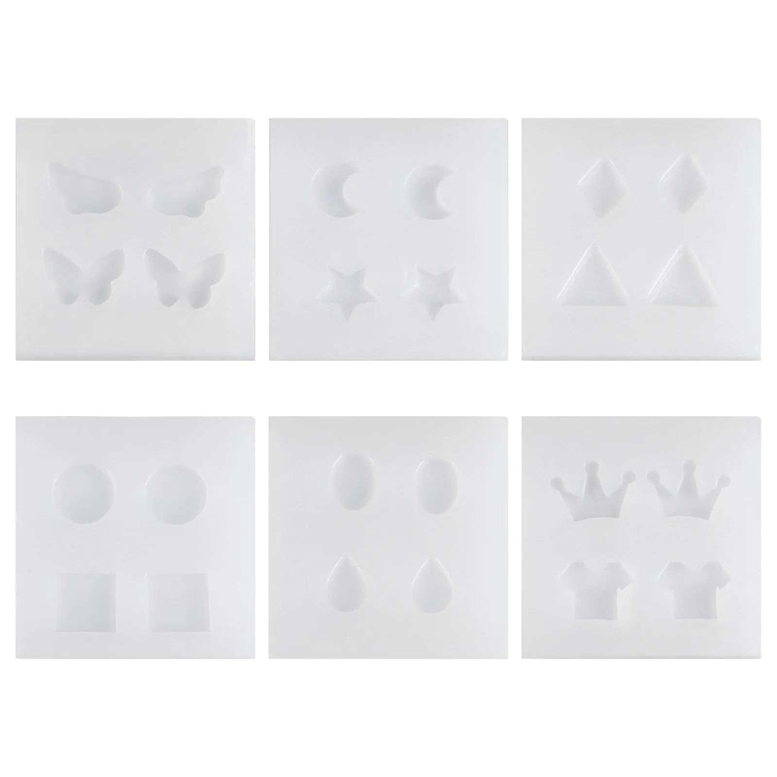 6 قطعة قالب حلية معلقة حلق قوالب إيبوكسي لتقوم بها بنفسك هدايا حرفية أصدقاء العائلة متجر سهل التنظيف قالب مجوهرات بتصميم فريد #2