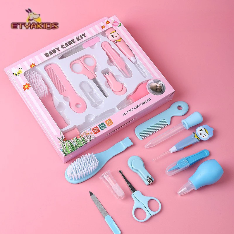 Baby Nail Clipper Set 10 Piece Comb Brush Drinking Device Tweezers Baby Body Health Care Newborn New Year Gift Healthcare Kits