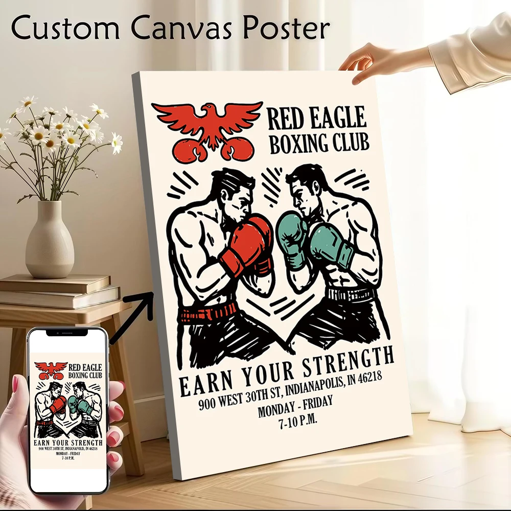 

Vintage Boxing Club Canvas Poster Printed Canvas Painting Wall Art for Fans Decor Living Room Decorations Home and Decoration