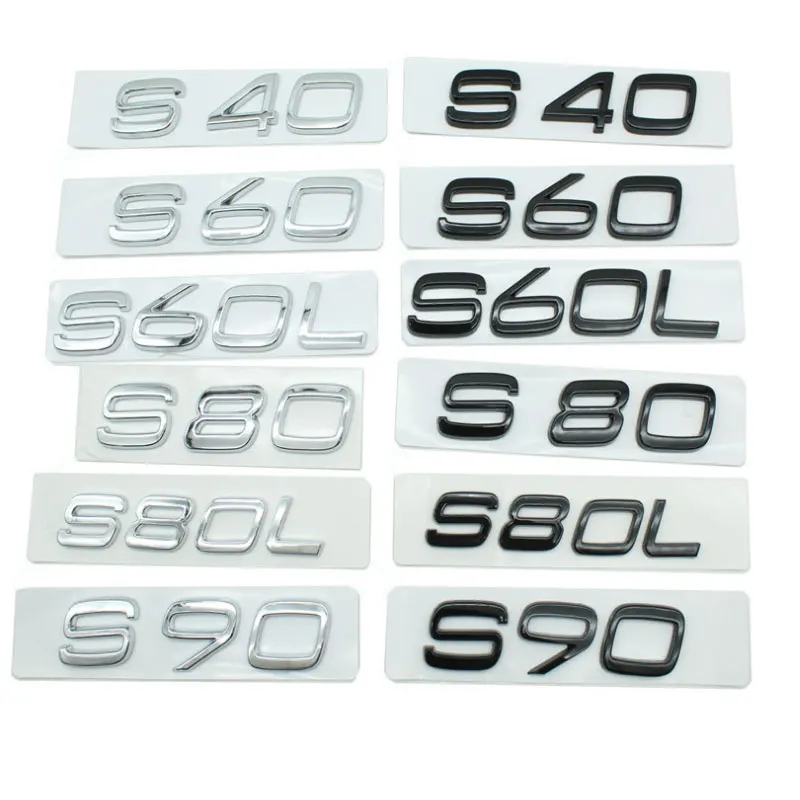 C30 S60 S60L S80L S90 letter label car stickers For Volvo accessories rear boot refit trunk emblem decoration displacement decal