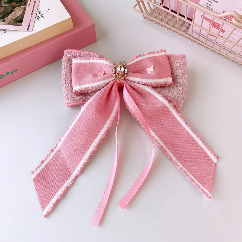 1 Pcs Pink Kids Bows Hair Clips for Baby Girls Cute Headwear Newborn Safe Hairpins Hair Accessories Photography Prop Wholesale