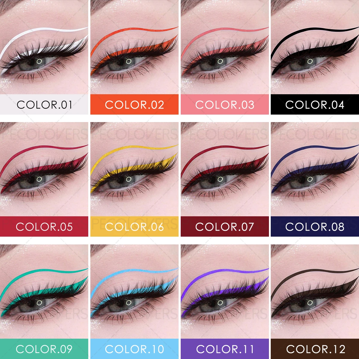 1 Pc Liquid Colorful Eyeliner, High Color Rendering Eyeliner Pen, Quick Drying Waterproof And Sweat-proof, For All Types_voghion.com