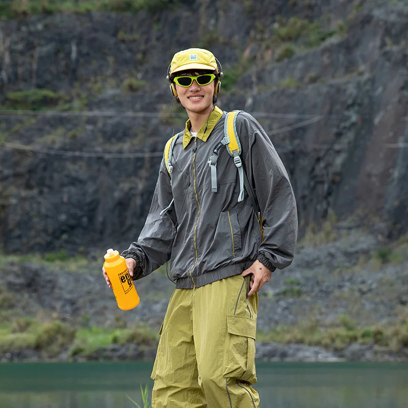 

Уличная водонепроницаемая рабочая куртка в стиле ретро с контрастным воротником для пар, повседневная, с длинными рукавами, из полиэфирного волокна