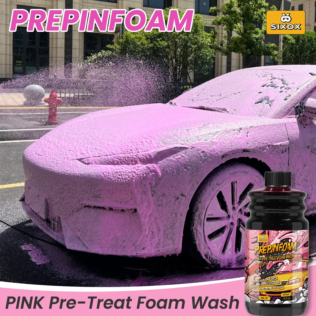 Pink Magic Foam Car Wash Shampoo Car Shampoo High Concentration Car Accessories Detailing Wash Super Foam Cleaner X1