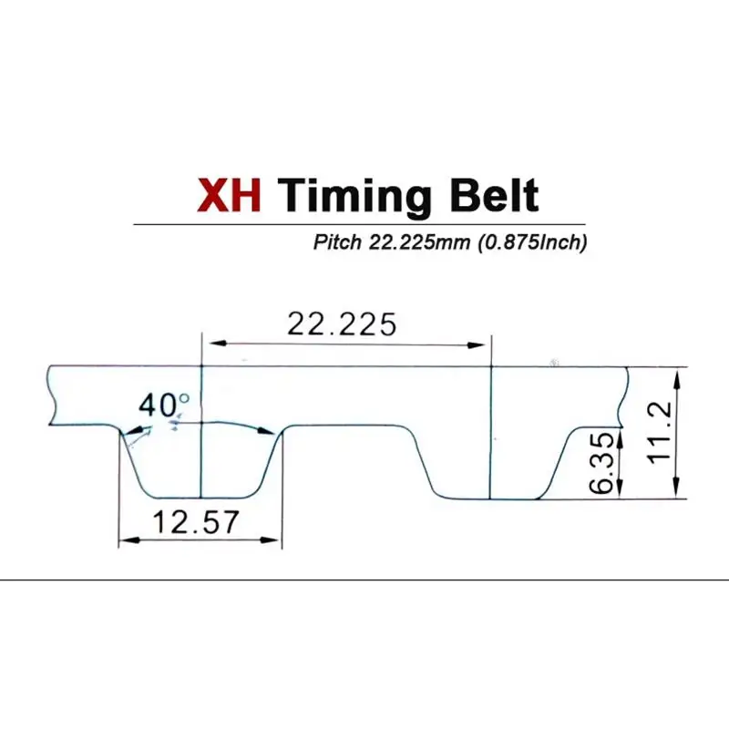 1750XH Rubber Timing Belt Trapezoid XH Timing Belt Width 120mm 80mm 100mm 125mm Synchronous Belt