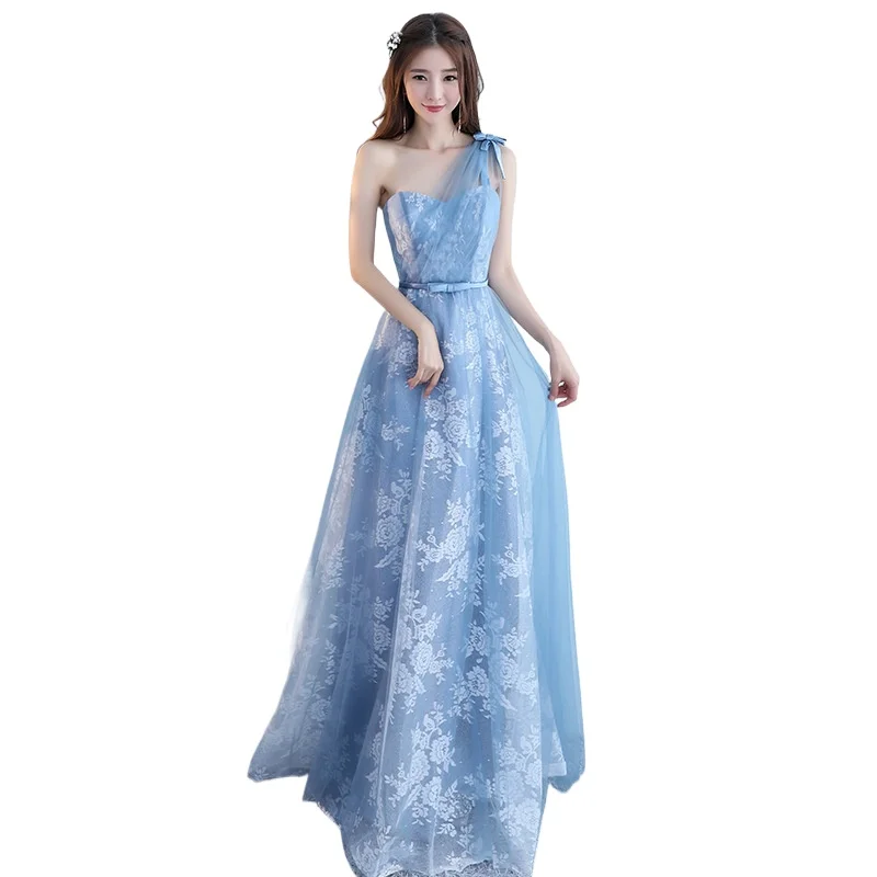 Europeu e americano vestidos de dama de honra longo 2025 nova primavera verão vestidos de noite irmãs grupo magro vestidos de dama de honra