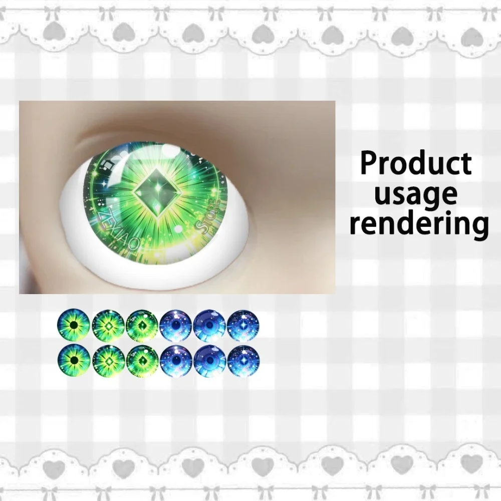 Blyth Doll Eye BJD  Anime Doll Creative Cartoon Cute Shining Glass Cabochon Eye Chip Jewelry Toy Making Supplies Wholesale MS011