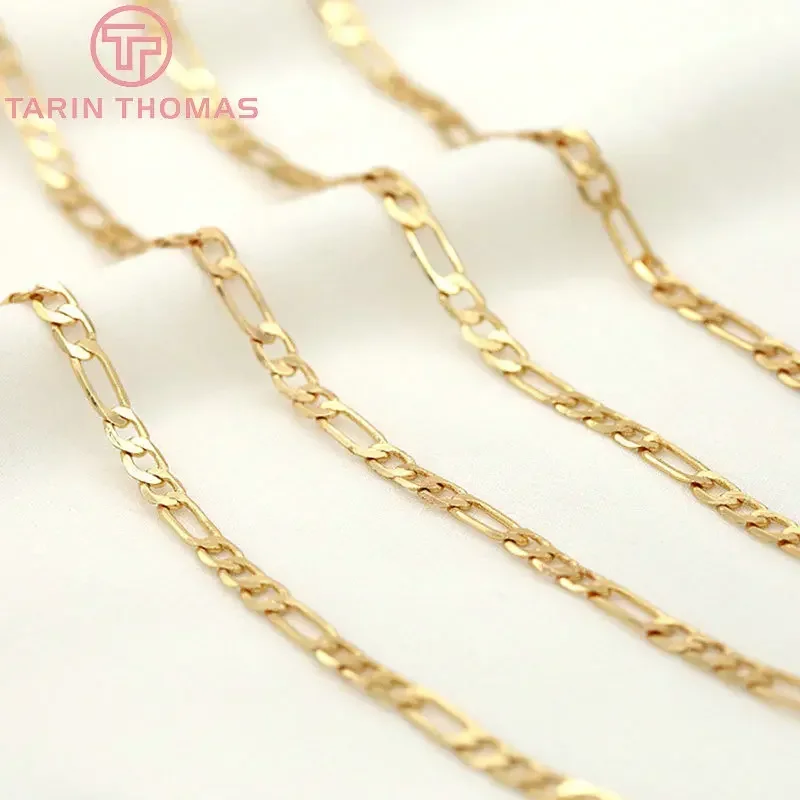 (6188)1 Meter Width 5MM 24K Gold Color Brass Bracelet Chains Necklace Chains High Quality Jewelry Findings Accessories Wholesale